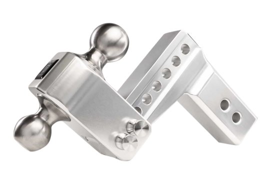 BULLETPROOF HITCHES 2-BALL MOUNT FOR 2.5" HITCH, 2" & 2-5/16" BALL, 4" DROP, 4" RISE, ALUMINUM - 14K
