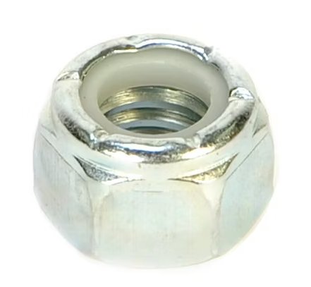SUSPENSTION HARDWARE, LOCKNUT 7/16"-14 W/ NYLON INSERT, ZINC PLATED