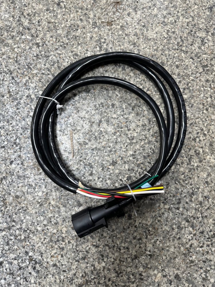 7-WAY RV / SAE CONNECTOR WITH MOLDED CABLE AND WIRING, TRAILER END, 8' LONG
