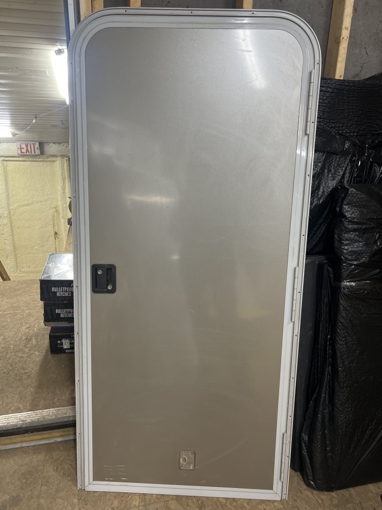 USED REPLACEMENT SIDE DOOR ASSEMBLY, 33"X70", PEWTER