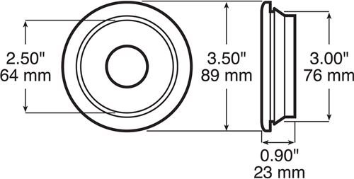 PETERSON PCV GROMMET FOR 2.5" ROUND CLEARANCE AND SIDE MARKER LIGHTS - FLUSH MOUNT, BLACK