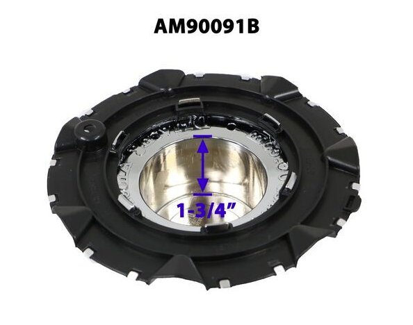REPLACEMENT CENTER CAP FOR AMERICANA TRAILER WHEELS - BLACK - 15" WHEELS