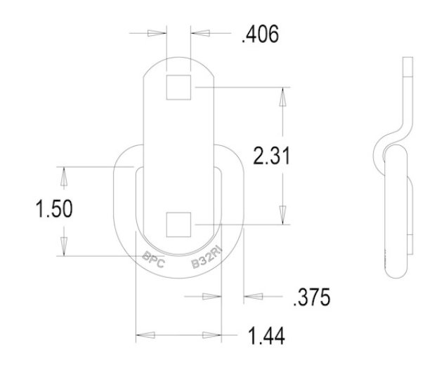 BUYERS ROPE RING 3/8" WITH BRACKET, ZINC