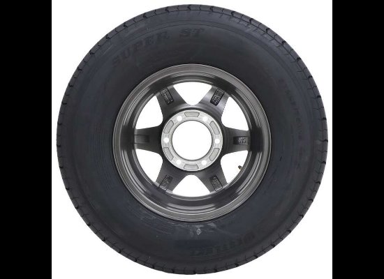 LEGEND 225/75R15 SPARE TIRE ON GUNMETAL ALUMINUM WHEEL, 6 LUG 6X5.5 , LRE