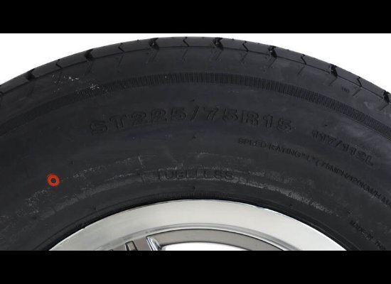 LEGEND 225/75R15 SPARE TIRE ON GUNMETAL ALUMINUM WHEEL, 6 LUG 6X5.5 , LRE