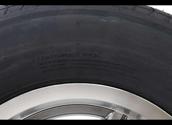 LEGEND 225/75R15 SPARE TIRE ON GUNMETAL ALUMINUM WHEEL, 6 LUG 6X5.5 , LRE