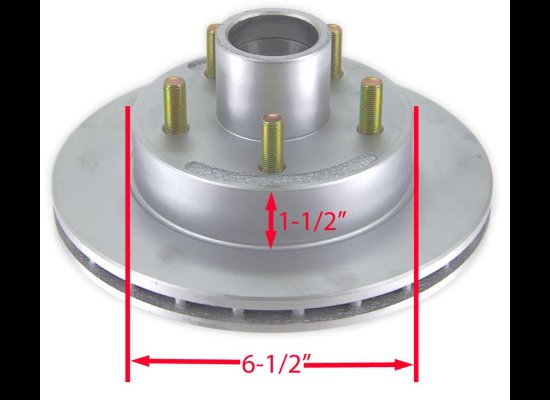 KODIAK 10" HUB AND ROTOR ASSEMBLY - 5X4.5, 5 ON 4.5", DACROMET 3,500lbs