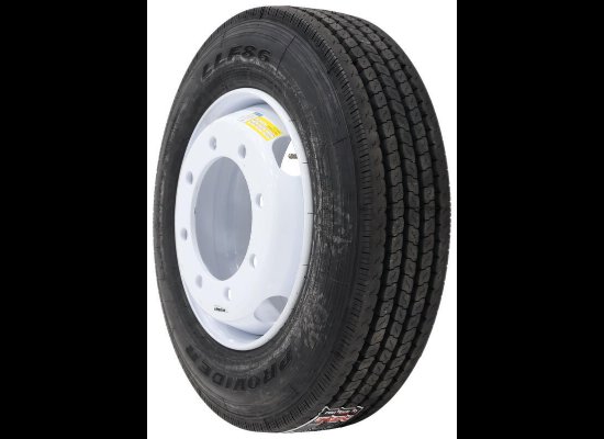 PROVIDER 215/75R17.5 RADIAL TIRE, W/ 12-1/2" WHITE DUAL WHEEL, 8X275MM - LRH 16 PLY