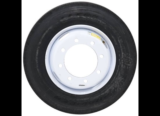 PROVIDER 215/75R17.5 RADIAL TIRE, W/ 12-1/2" WHITE DUAL WHEEL, 8X275MM - LRH 16 PLY