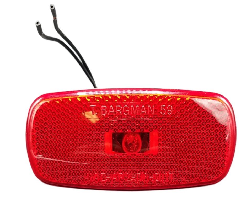 BARGMAN #59 SERIES RED LIGHT MARKER LIGHT - INCANDESCENT, 4"X2" W/REFLECTOR