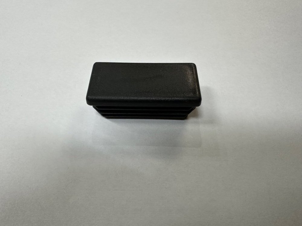 1" X 2" SQUARE PLASTIC END CAP, BLACK PLASTIC FOR CROSS LADDER RACKS - TUBE END CAP