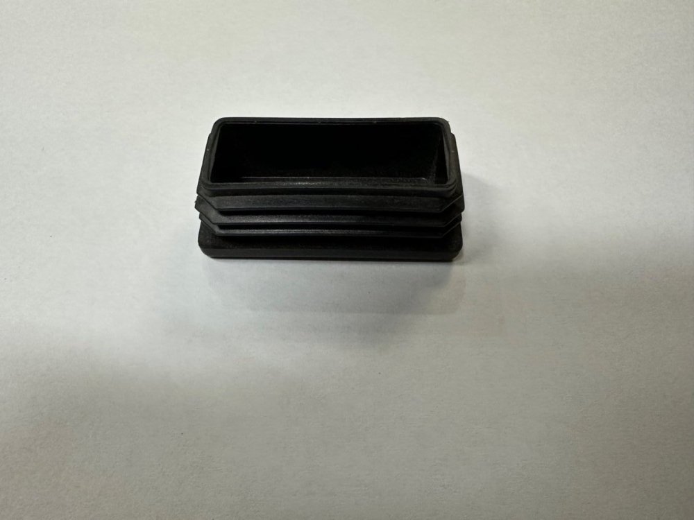 1" X 2" SQUARE PLASTIC END CAP, BLACK PLASTIC FOR CROSS LADDER RACKS - TUBE END CAP