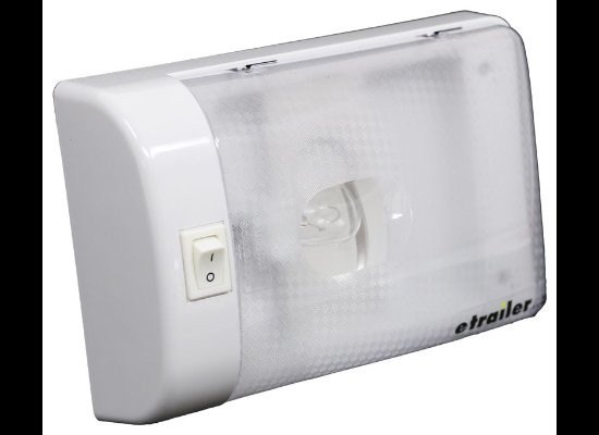 OPTRONICS 12V RV STYLE DOME LIGHT - SINGLE - 6-3/4" LONG X 4-1/4" WIDE - WHITE