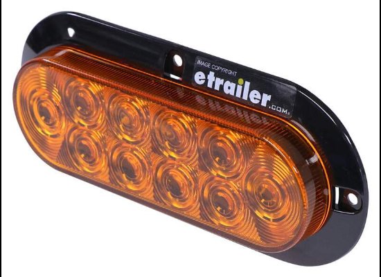 OPTRONICS LED PARKING, CLEARANCE, MARKER, TURN 10 DIODE, AMBER LENS, 7-9/16"X3-5/16" OVAL
