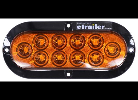OPTRONICS LED PARKING, CLEARANCE, MARKER, TURN 10 DIODE, AMBER LENS, 7-9/16"X3-5/16" OVAL