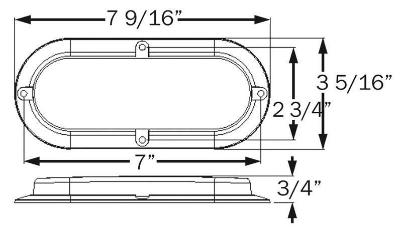 OPTRONICS LED PARKING, CLEARANCE, MARKER, TURN 10 DIODE, AMBER LENS, 7-9/16"X3-5/16" OVAL