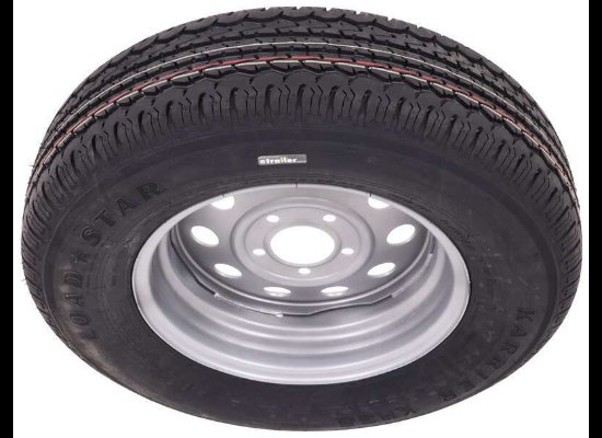 KARRIER ST205/75R15 5x4.75 RADIAL TRAILER TIRE WITH SILVER MOD WHEEL LRC