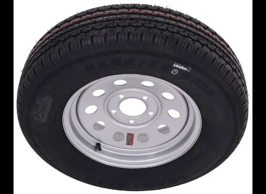 KARRIER ST205/75R15 5x4.75 RADIAL TRAILER TIRE WITH SILVER MOD WHEEL LRC