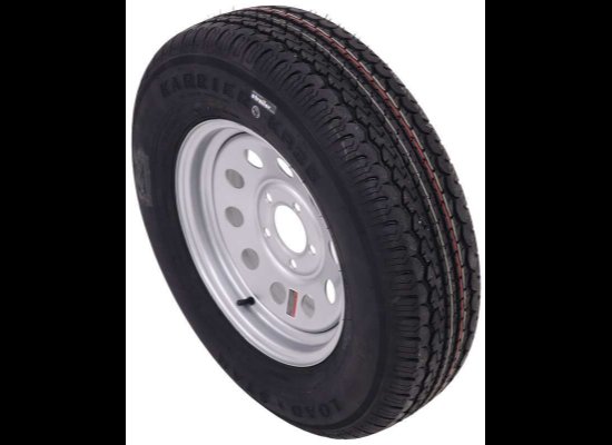KARRIER ST205/75R15 5x4.75 RADIAL TRAILER TIRE WITH SILVER MOD WHEEL LRC