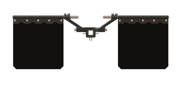 BULLETPROOF HITCHES ADJUSTABLE MUD FLAP SYSTEM FOR 2", 2-1/2" AND 3" HITCHES, ROCK GUARD - MATTE