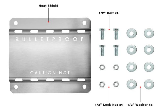 BULLETPROOF HITCHES HEAT SHIELD FOR ADJUSTABLE MUD FLAP SYSTEM
