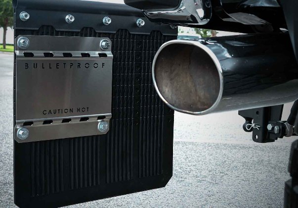BULLETPROOF HITCHES HEAT SHIELD FOR ADJUSTABLE MUD FLAP SYSTEM