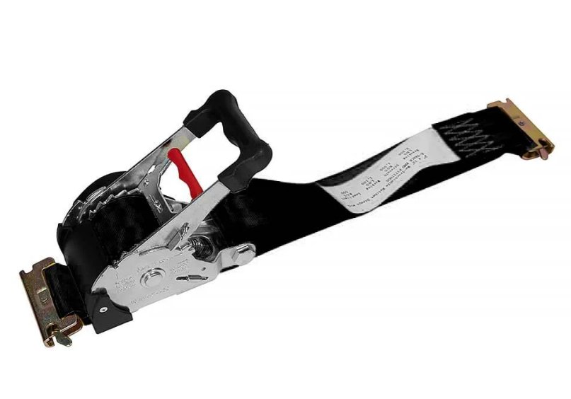 2" X 12' E-TRACK RETRACTABLE RATCHET STRAP WITH E-TRACK END FITTINGS, BLACK, 12' LENGTH, 1100lbs WLL