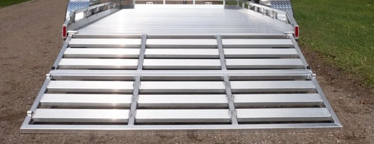 LEGEND BI-FOLD RAMP GATE, TAILGATE, ALUMINUM FOR 7' W OPEN TRAILERS, 80.5" W X 48" T
