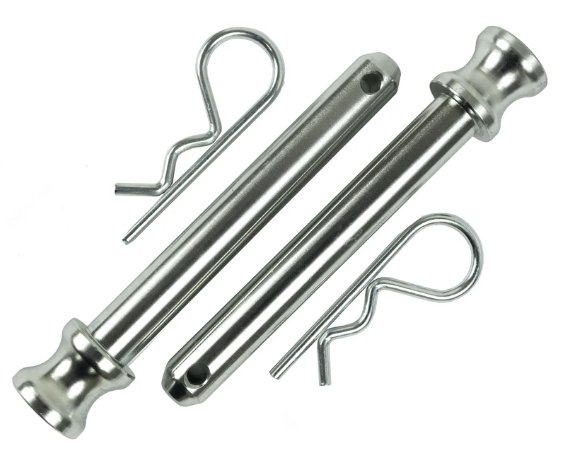BULLETPROOF HITCHES REPLACEMENT CORROSION RESISTANT PINS (PAIR) 4" USUABLE LENGTH