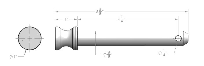 BULLETPROOF HITCHES REPLACEMENT CORROSION RESISTANT PINS (PAIR) 4" USUABLE LENGTH