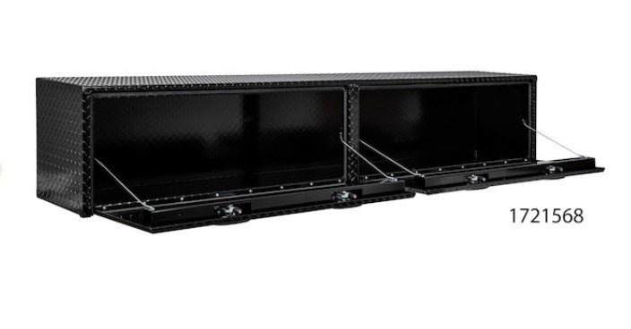 GLOSS BLACK DIAMOND TREAD ALUMINUM TOPSIDE TRUCK TOOL BOX SERIES - 18"x16"x88"