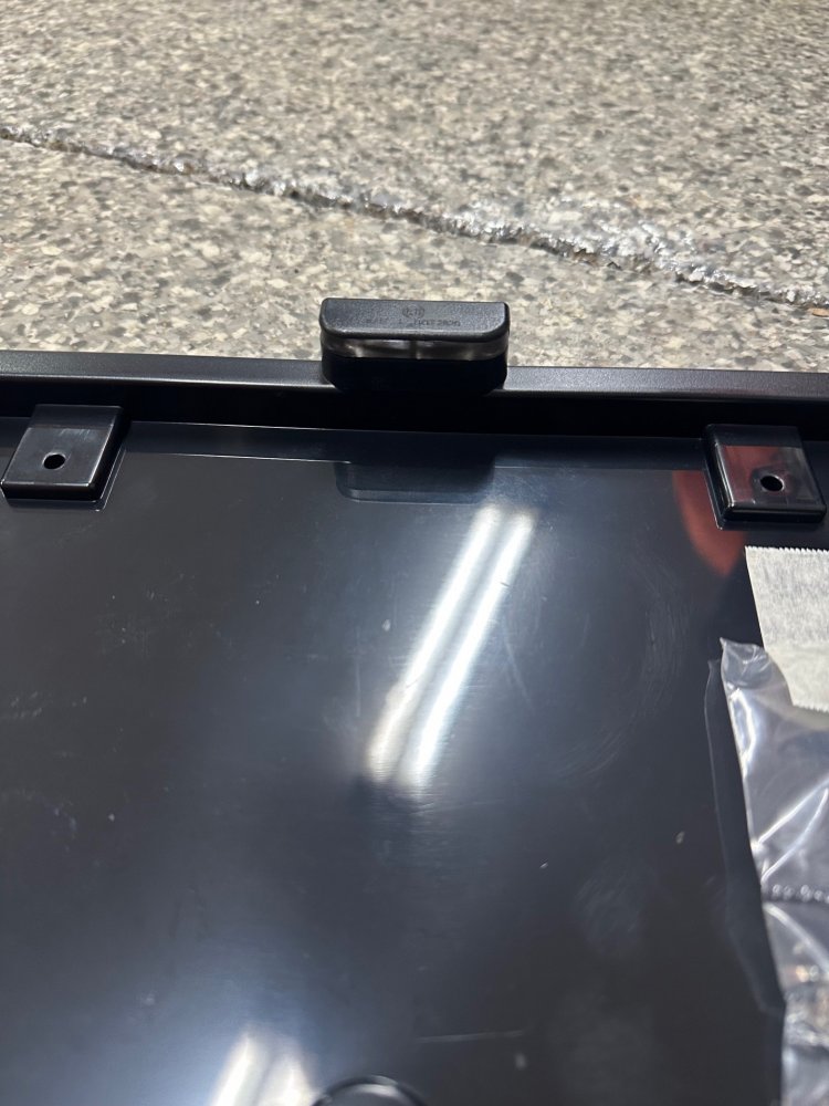 LICENSE PLATE FRAME W/ LED LIGHT, CLEAR, 1 DIODE, BLACK PLASTIC, FOR TRAILER OR RV