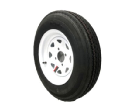 LOADSTAR 5.30X12 , 5.30-12 - WHEEL AND TIRE - WHITE SPOKE, LRC 4 LUG, 4X4, 4 ON 4