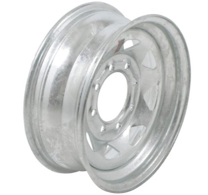 STEEL SPOKE TRAILER WHEEL, 16X6, 8 ON 6.5, GALVANIZED