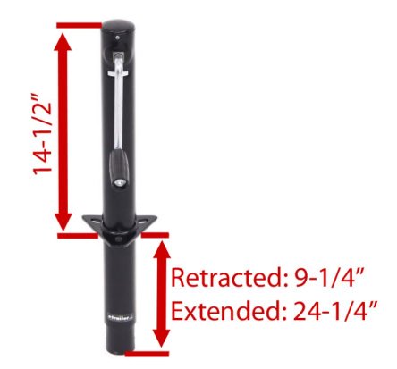 RAM A-FRAME JACK, 2K LIFT, 3K SUPPORT, SIDEWIND, 14-1/4" LIFT, 9" BRACKET HEIGHT