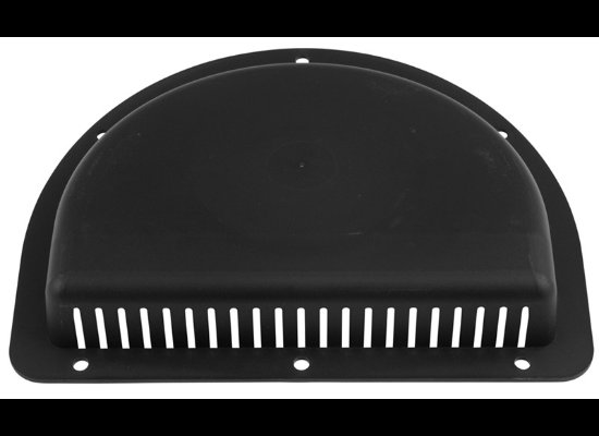 HALF MOON AIR VENT, BLACK, FOR EXTERIOR ENCLOSED, 8"L X 6"W X 1-1/4"H