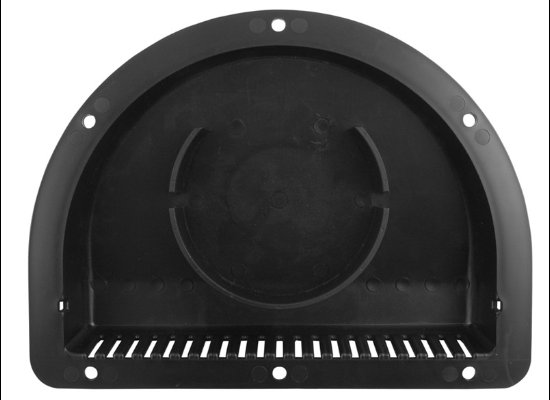 HALF MOON AIR VENT, BLACK, FOR EXTERIOR ENCLOSED, 8"L X 6"W X 1-1/4"H