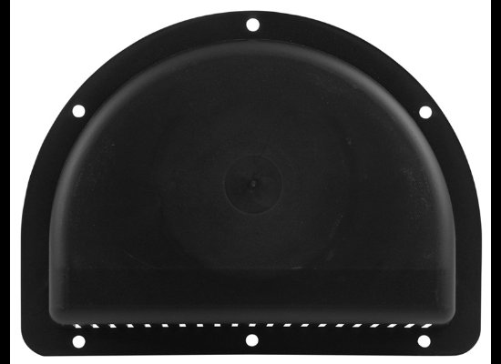HALF MOON AIR VENT, BLACK, FOR EXTERIOR ENCLOSED, 8"L X 6"W X 1-1/4"H
