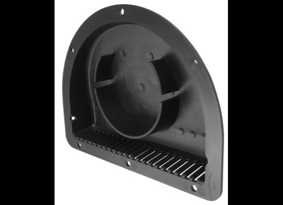 HALF MOON AIR VENT, BLACK, FOR EXTERIOR ENCLOSED, 8"L X 6"W X 1-1/4"H