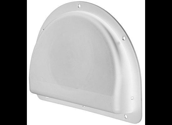 HALF MOON AIR VENT, WHITE, FOR EXTERIOR ENCLOSED, 8"L X 6"W X 1-1/4"H