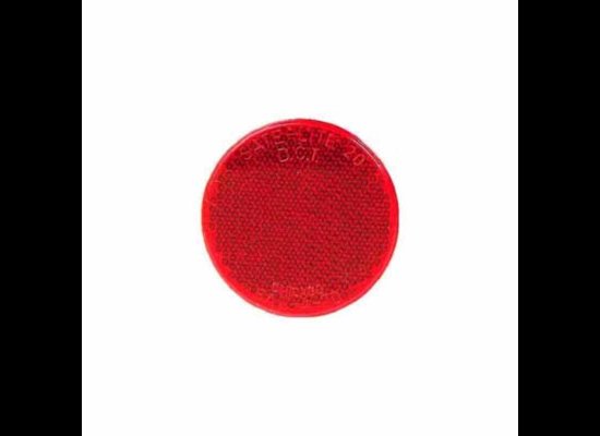 RED ROUND REFLECTOR 2-3/8" DIAMETER, ADHESIVE BACKED, 2.35"