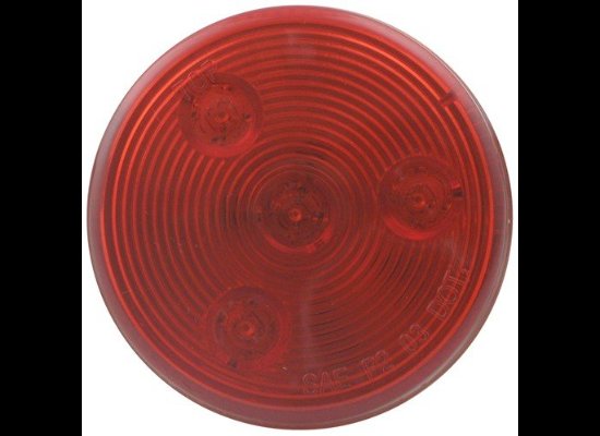 LED 3 DIODE 2.5"X2-1/2" ROUND CLEARANCE / SIDE MARKER TRAILER LIGHT - RED LENS