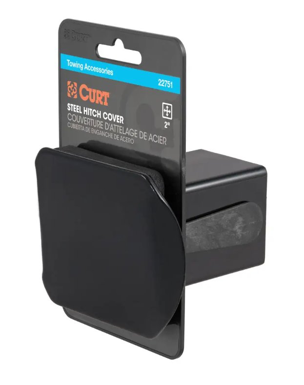 CURT 2" BLACK STEEL HITCH TUBE COVER, 2" X 2" - RETAIL PACKAGED
