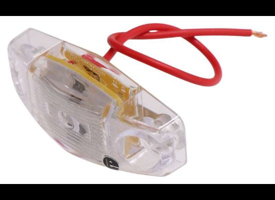 MINI RED LED CLEARANCE OR SIDE MARKER LIGHT, 2 DIODE, CLEAR LENS 2-1/2"Lx1-1/8"W