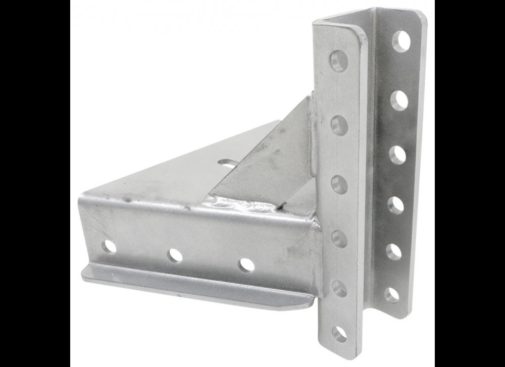 A-FRAME BOLT ON ADJUSTABLE TRAILER COUPLER, C-CHANNEL, 6 HOLE, SILVER, VERTICAL C CHANNEL - 14K CAP