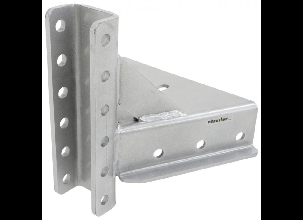 A-FRAME BOLT ON ADJUSTABLE TRAILER COUPLER, C-CHANNEL, 6 HOLE, SILVER, VERTICAL C CHANNEL - 14K CAP