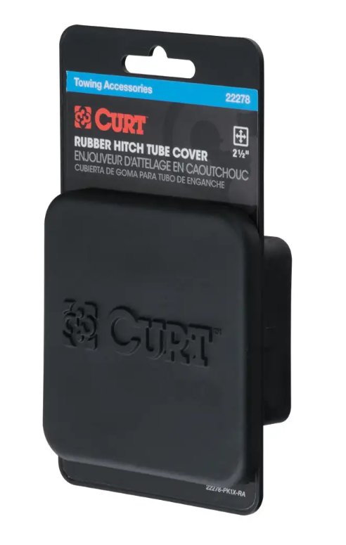 CURT 2-1/2" BLACK RUBBER HITCH TUBE COVER, 2-1/2" X 2-1/2" - RETAIL PACKAGED