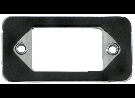 MOUNTING BRACKET FOR 2-1/2" TRAILER LIGHTS, CHROME, OPEN BACK, SURFACE MOUNT, WITH GASKET
