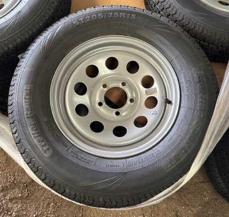 205/75R15 SPARE TIRE - SILVER MOD 5X4.5 5 ON 4.5, LRC, STERLING ST TIRE