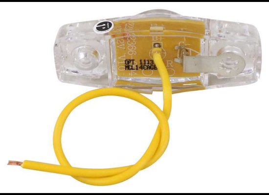 MINI AMBER LED CLEARANCE OR SIDE MARKER LIGHT, 3 DIODE, CLEAR LENS 2-1/2"Lx1-1/8"W